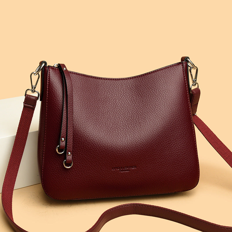  Fashionable Versatile Genuine Leather Women's Shoulder Crossbody Handheld Bag #