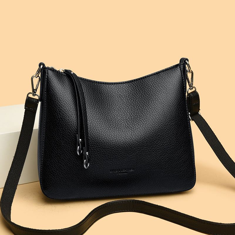  Fashionable Versatile Genuine Leather Women's Shoulder Crossbody Handheld Bag #
