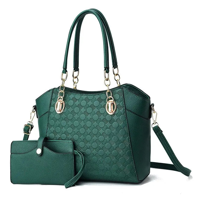  Mother-in-Child Bag Autumn and Winter PU Leather Large Capacity Tote Bag Women's Chain Shoulder Bag #