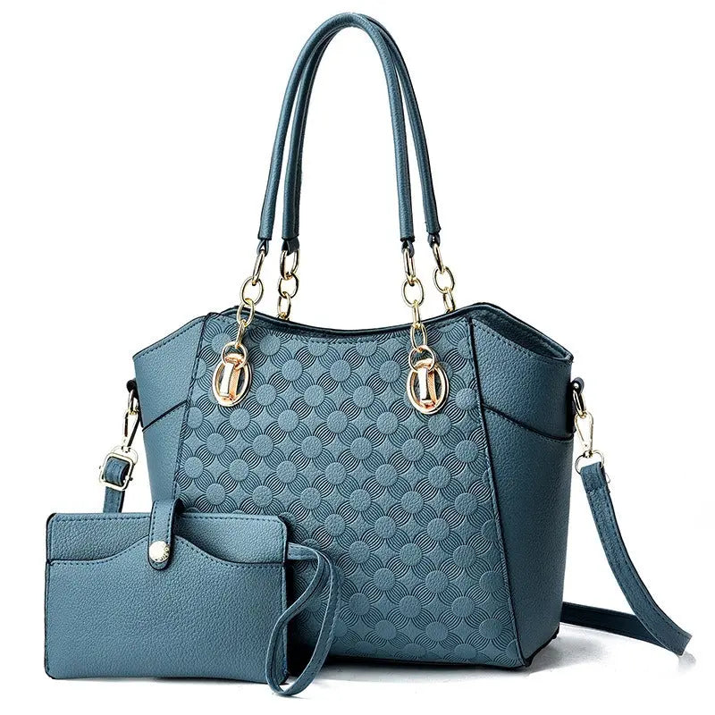  Mother-in-Child Bag Autumn and Winter PU Leather Large Capacity Tote Bag Women's Chain Shoulder Bag #